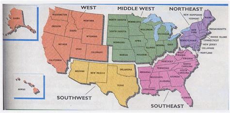 States and capitals, United states regions, United states regions map