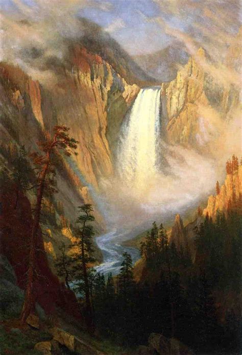 Yellowstone Falls Painting | Albert Bierstadt Oil Paintings