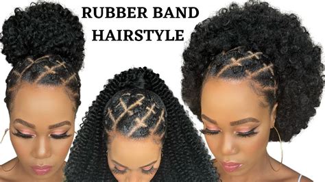 🔥EASY RUBBER BAND HAIRSTYLE ON 4C NATURAL HAIR / Protective Style ...