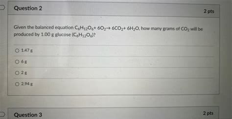 Solved Given the balanced equation C6H12O6+6O2→6CO2+6H2O, | Chegg.com