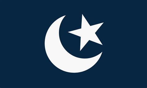 crescent moon with star. Islamic symbol on blue background. 4641191 ...