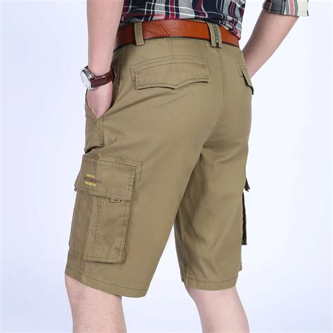 ICPANS Casual Shorts Men Knee Length Cotton Cargo Short Pants Bermuda ...