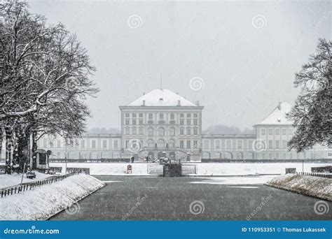 Castle Nymphenburg Palace in Winter with Snow Stock Image - Image of ...