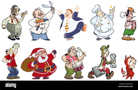 Set of ten cartoon characters Stock Photo - Alamy