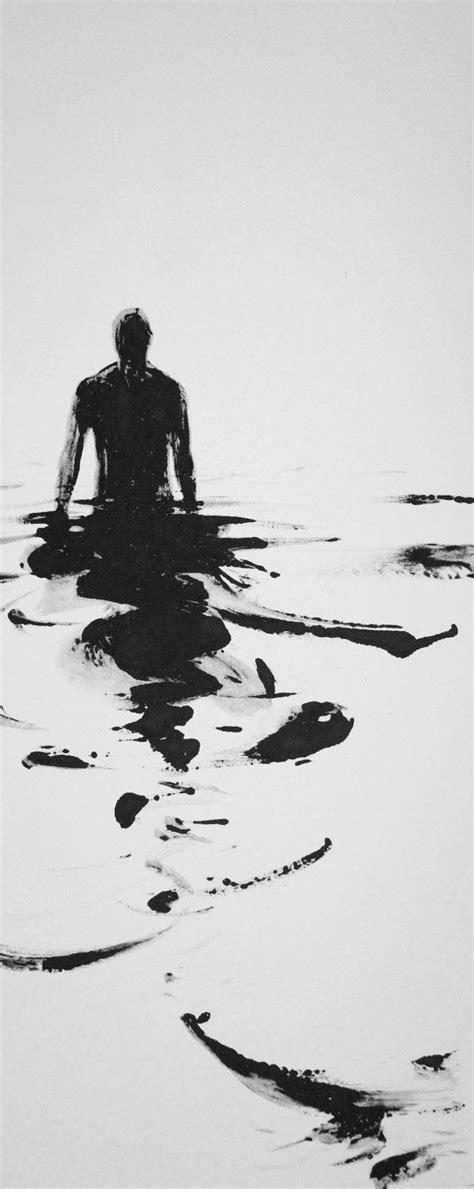 Figure Water Print Monotoype Gothic Dark Shadow Silhouette Fine Art S ...