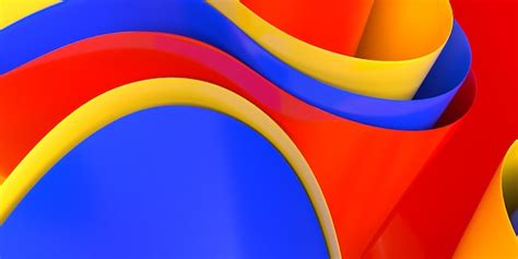 Premium Photo | 3D render abstract wallpaper wave effect red, yellow, blue color