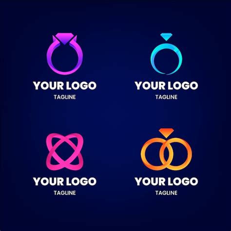 Free Vector | Creative gradient design ring logo templates