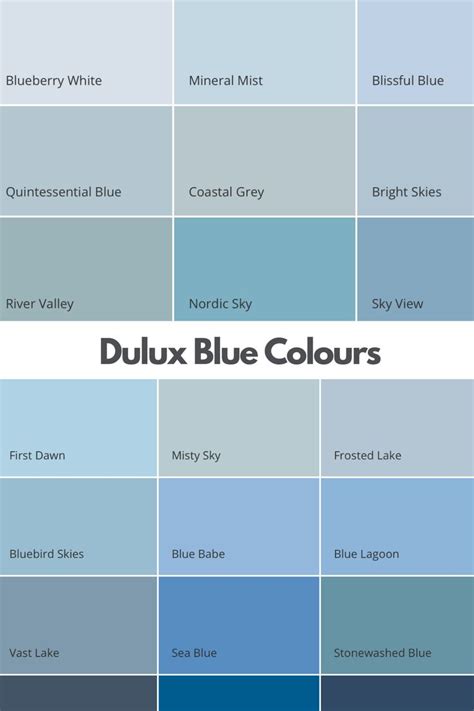 Dulux Blue Colour Chart: The Dulux Blue Colours - Sleek-chic Interiors | Dulux blue paint, Dulux ...