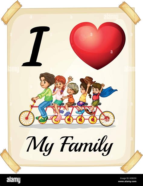 Poster I love my family on white background Stock Vector Image & Art - Alamy