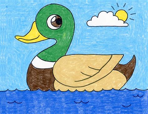 How to Draw a Duck Easy Step-by-Step Art Lesson for Kids