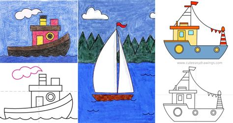 20 Easy Boat Drawing Ideas - How to Draw a Boat - Blitsy