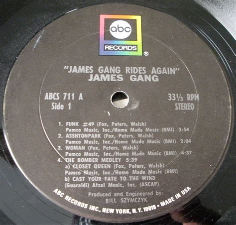 James Gang Rides Again LP Record ABC-S-711