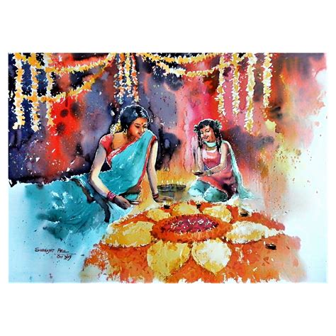 Dipawali Painting by Subhajit Paul - CraftTatva.com