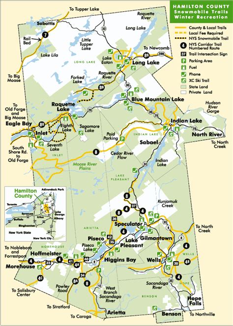 Hamilton County, NY - Snowmobile trails and maps for snowmobiling ...