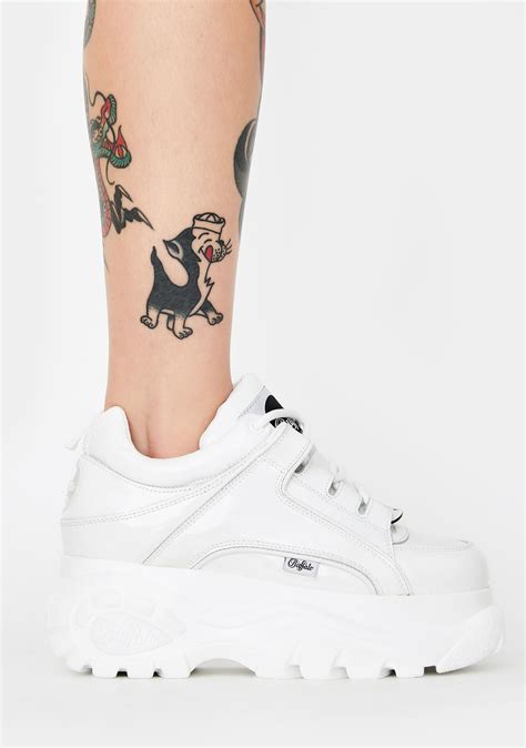 Buffalo London White Classic Low Patent Leather Sneakers | Dolls Kill