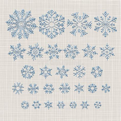 Snowflakes Set. Cross Stitch. Scheme of Knitting and Embroidery. Stock Vector - Illustration of ...