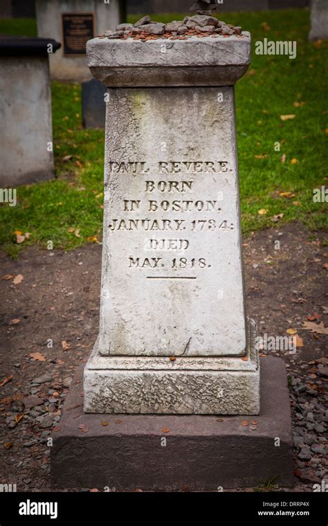 Grave of Paul Revere in Granary Burying Ground, Boston Massachusetts ...