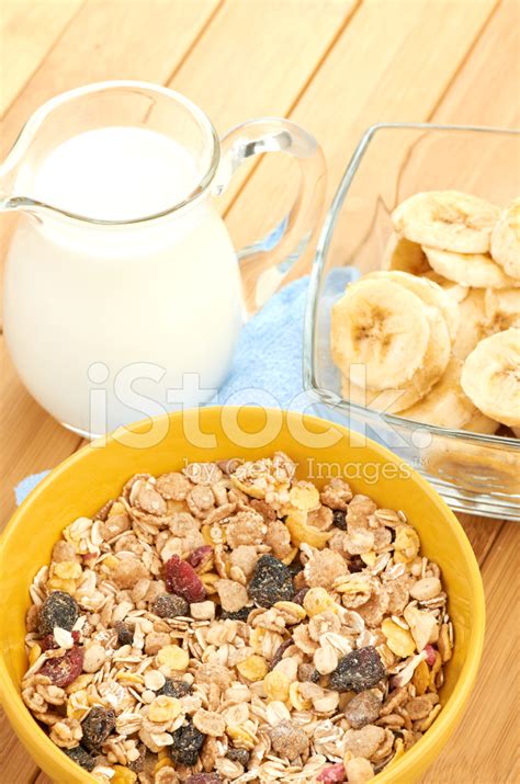 Delicious And Healthy Cereal In Bowl With Milk Stock Photo | Royalty ...