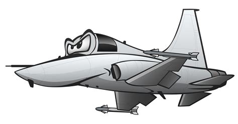 Militärkämpfer Jet Airplane Cartoon Vector Illustration 371930 Vektor ...