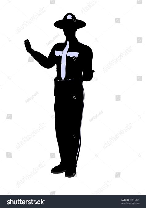 Male Police Officer Silhouette Illustration On Stock Illustration 39115321 | Shutterstock