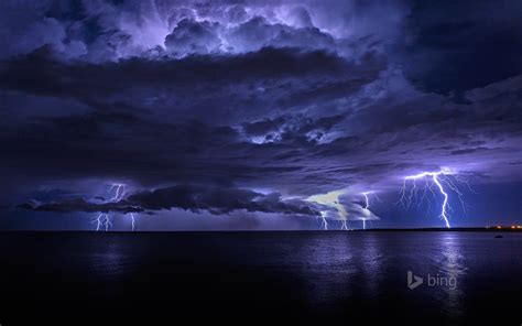 sky clouds the storm lightning sea night lights HD wallpaper | Lightning photography, Lightning ...