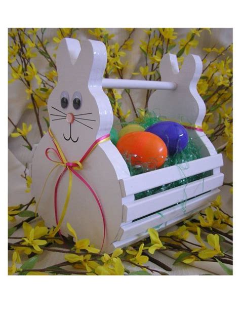 March 31 Last Day to Order Wooden Easter Bunny Basket Made | Etsy | Wooden easter basket, Wooden ...