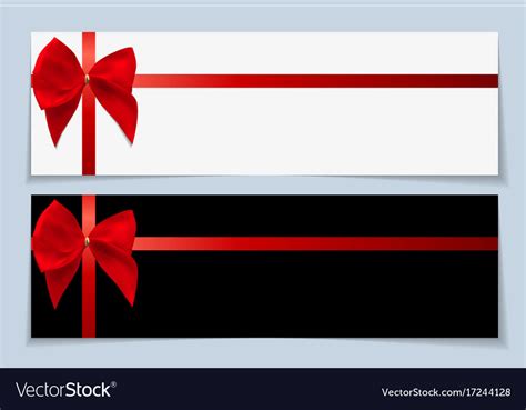 Blank gift card template with bow and ribbon Vector Image