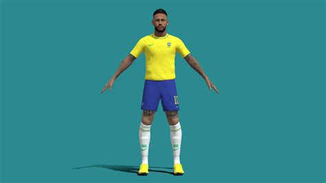 3D T-Pose Neymar Brazil Worldcup 2022 - 3D model by 3dpassion.net ...