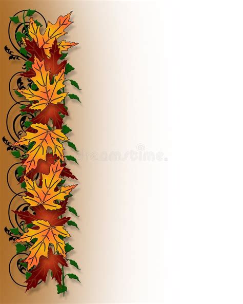 Fall Leaves Border stock illustration. Illustration of gold - 6545403