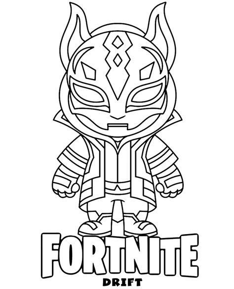 Coloring Sheet Confident Drift Skin Fortnite (FREE DOWNLOAD)