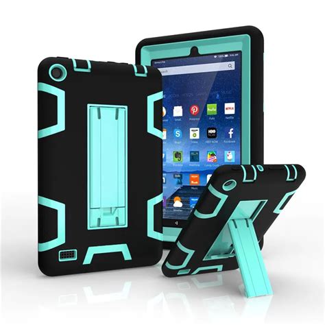 Kindle Fire 7 Case 2015 Kids Safe Armor Shockproof Heavy Duty Silicone ...