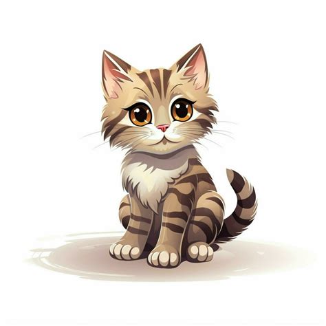 Tabby cat 2d cartoon vector illustration on white backgrou 30693360 Stock Photo at Vecteezy