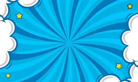 Premium Vector | Comic blue background with cloud