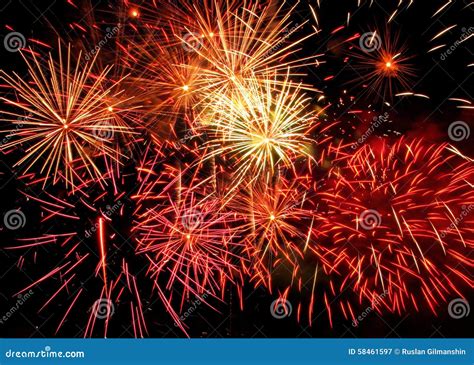 Fireworks Light Up the Sky with Dazzling Display Stock Image - Image of exploding, bright: 58461597