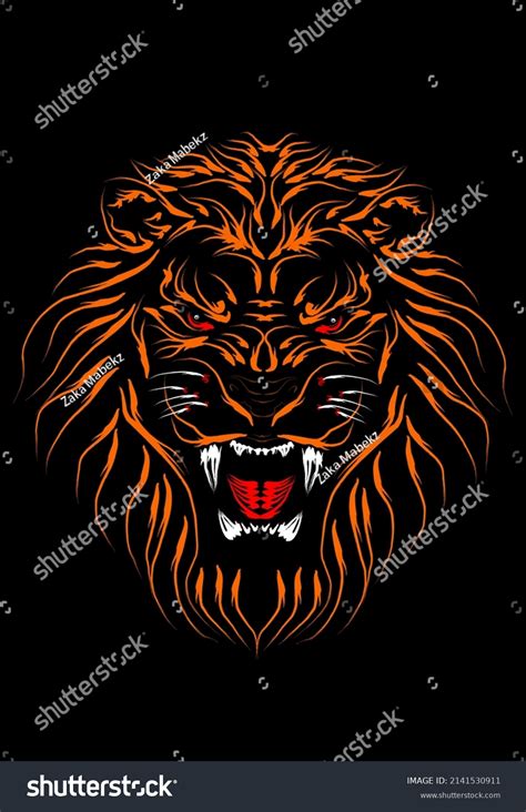 This Vector Version Scary Lion Face Stock Vector (Royalty Free) 2141530911 | Shutterstock