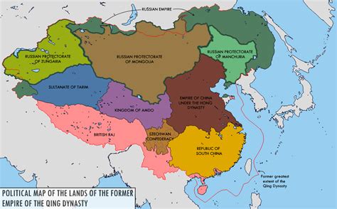 Political Map of the Lands of the Former Empire of the Qing Dynasty : r ...