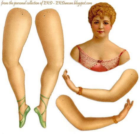 EKDuncan - My Fanciful Muse: Antique Articulated Paper Doll - Della Fox