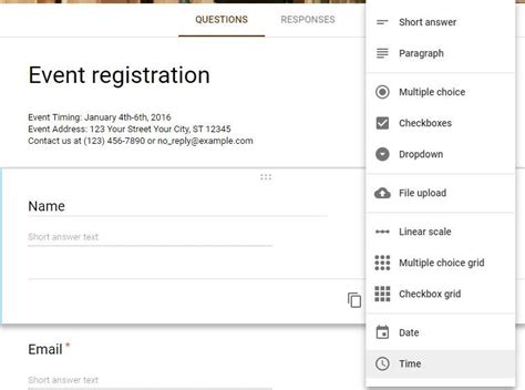Google Forms Event Registration Template | TUTORE.ORG - Master of Documents