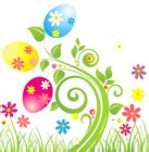 Easter Egg Decoration with Flowers PNG Transparent Clipart | Gallery ...