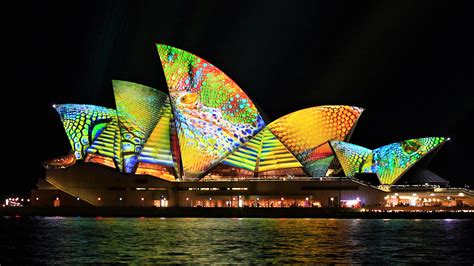 Download Colorful Sydney Light Man Made Sydney Opera House Image