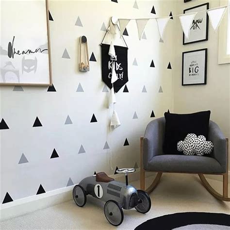 Baby Boy Room Triangles Wall Stickers Simple Shape for Children Room Art Decorative Sticker Kids ...