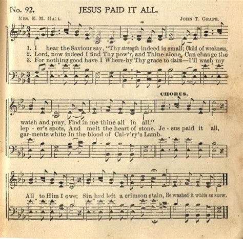 jesus paid it all sheet music i hear the savior say kristian stanfill | Jesus paid it all ...