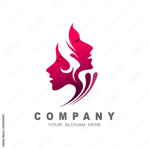 the logo of a beautiful woman, symbol of two beautiful women Stock Vector | Adobe Stock