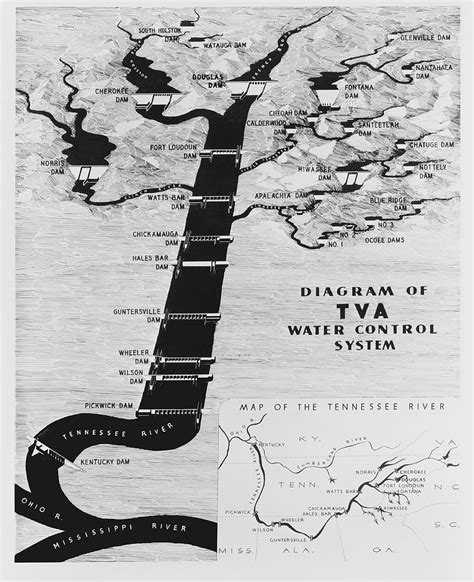 1933 Tennessee Valley Authority Map Photograph by Daniel Hagerman