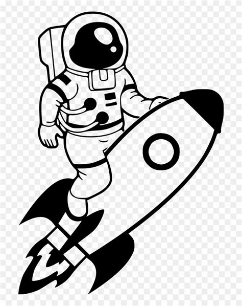 Astronaut Black And White Clipart