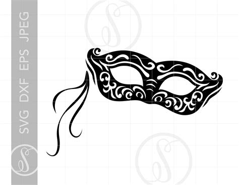 Clip Art & Image Files Mask Silhouette Cricut Theater Mask svg Carnival ...