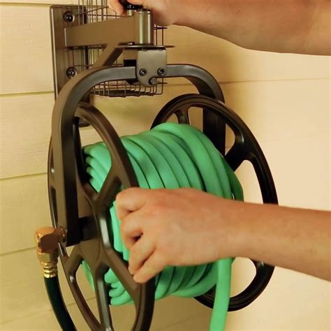 Patio, Lawn & Garden Reels T TOVIA Wall Mounted Hose Reel Retractable ...