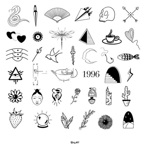 Minimalist Tattoo Flash Sheet