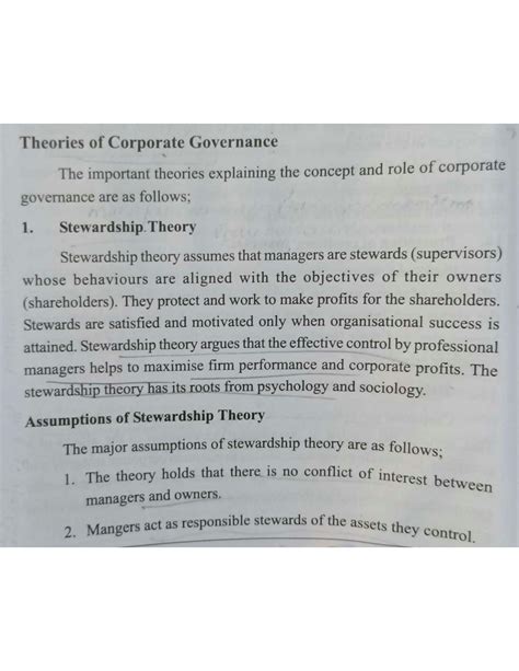 SOLUTION: Theories of corporate governance - Studypool