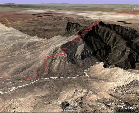 3D Image of Guadalupe Peak Trail : Photos, Diagrams & Topos : SummitPost